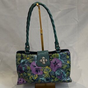 Patricia Nash Floral “Makeover” Bag with Turn-Lock Closure – Pristine Condition